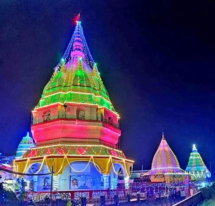 Hari Mandir illuminated during Nalbari Raas Mahotsav